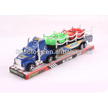 33CM with 2 smaller cars printed Tractor trailer truck friction cars
